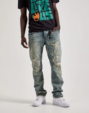 Smuggler's Moon Rip & Repair Denim Jeans Silk - fabric fashion Linen - crafted fashion