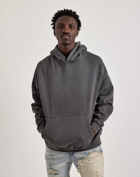 Spandex - incorporated fashion Gneiss Sun-Dried Wash Drop Shoulder Hoodie High - end fashion