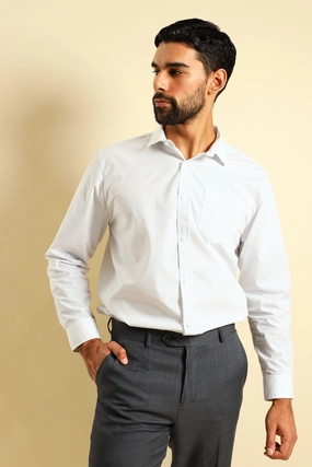 Square Spot Shirt - White/Blue Fashion culture Recycled fashion materials