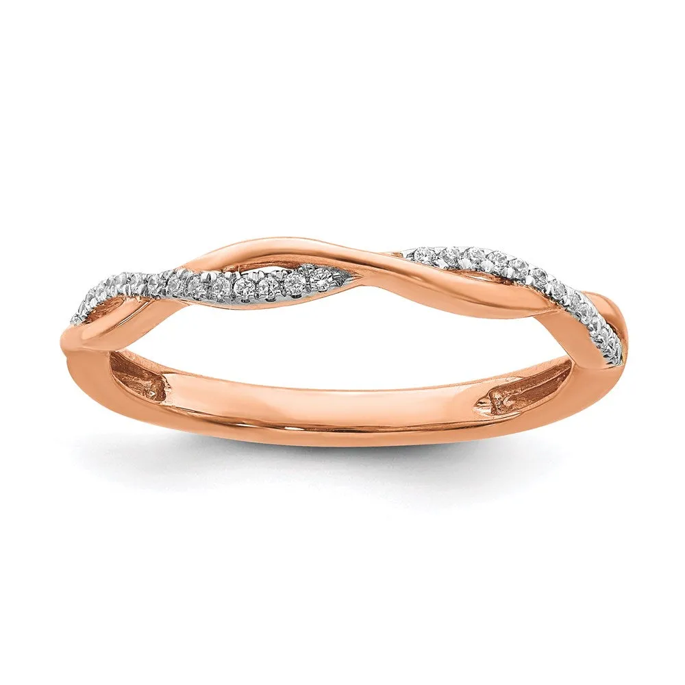 Stackable Expressions Jewelry 14k Rose Gold Stackable Expressions Diamond Twist Ring | SK2102