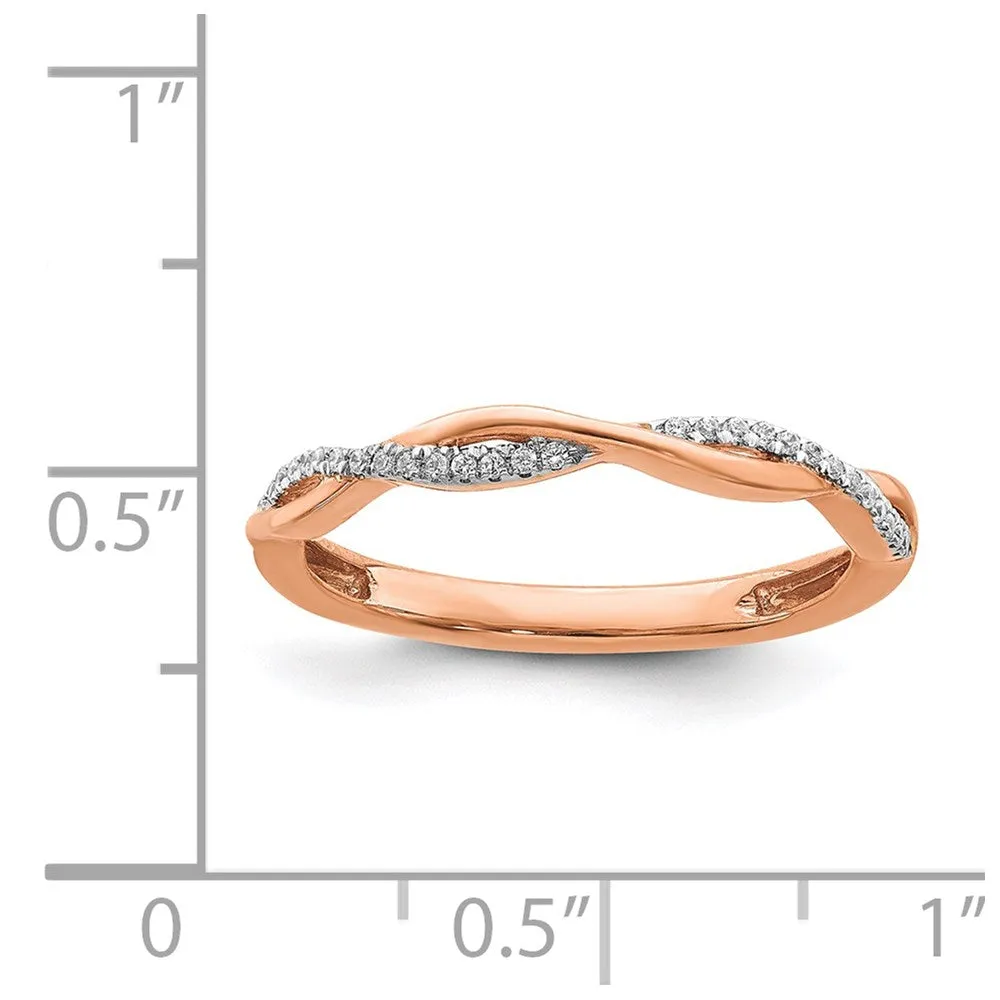 Stackable Expressions Jewelry 14k Rose Gold Stackable Expressions Diamond Twist Ring | SK2102