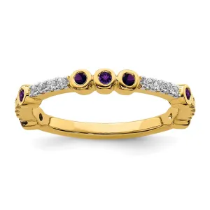 Stackable Expressions Jewelry 14k Stackable Expressions Amethyst and Diamond Ring | SK2065