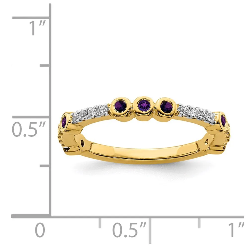 Stackable Expressions Jewelry 14k Stackable Expressions Amethyst and Diamond Ring | SK2065