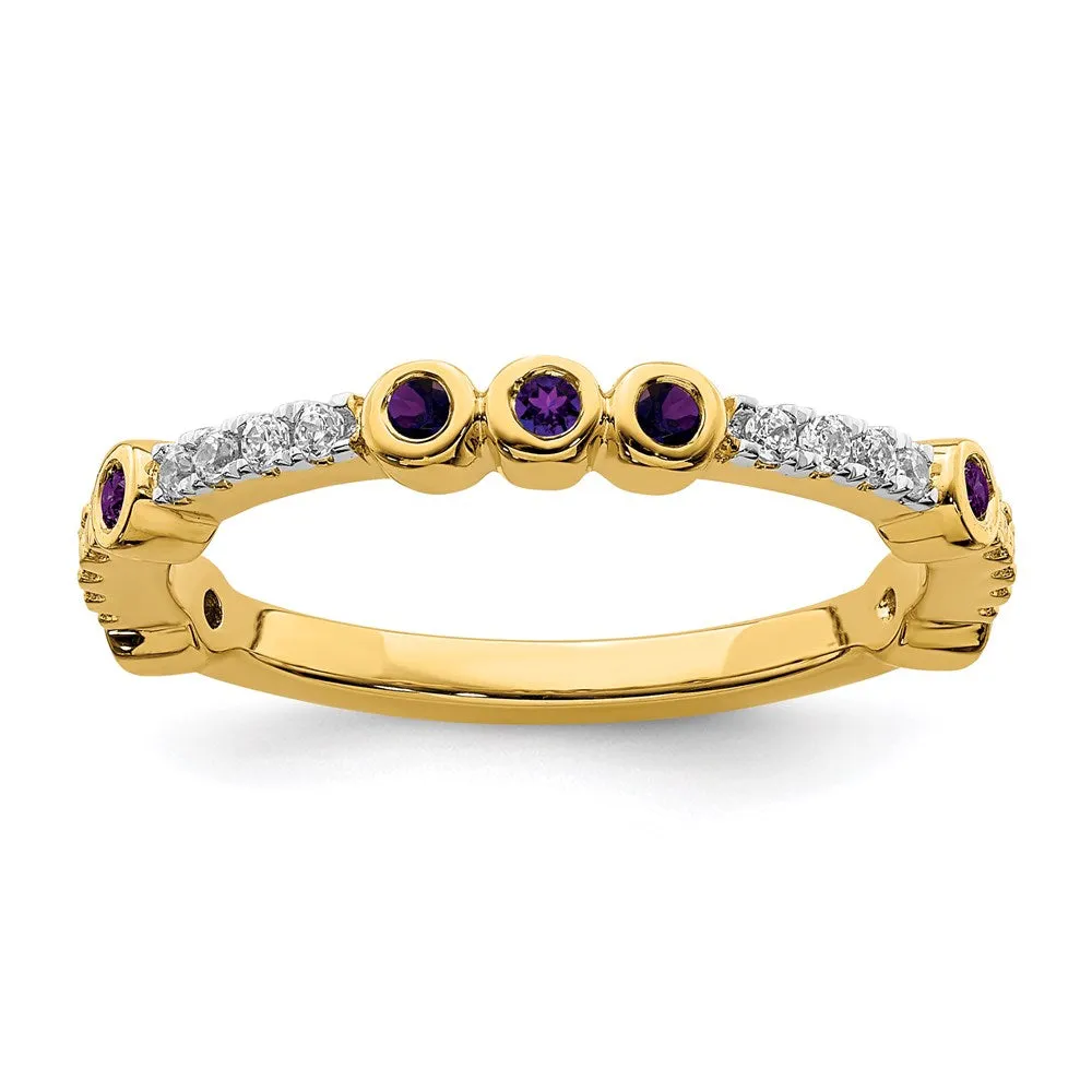 Stackable Expressions Jewelry 14k Stackable Expressions Amethyst and Diamond Ring | SK2065