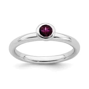 Stackable Expressions Jewelry SS Stackable Expressions Low 4mm Round Rhodolite Garnet Ring | QSK501