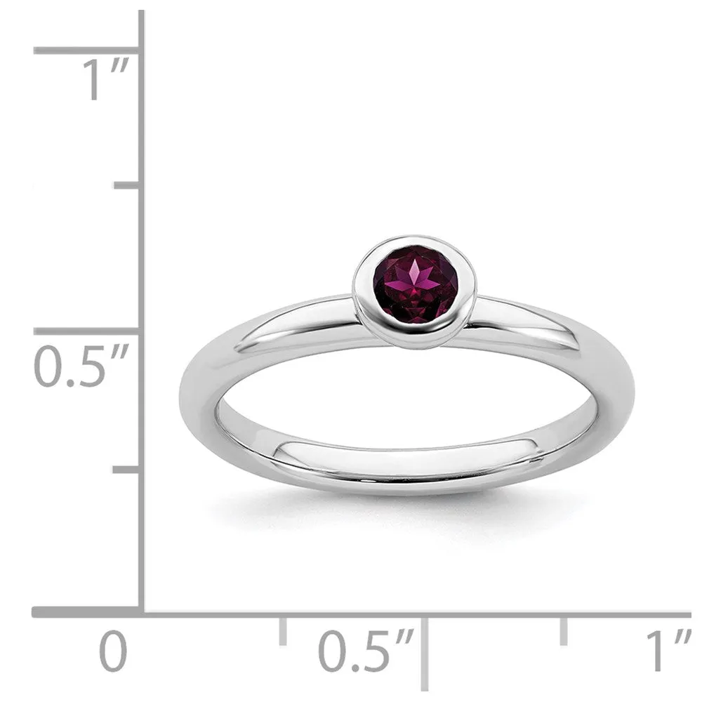 Stackable Expressions Jewelry SS Stackable Expressions Low 4mm Round Rhodolite Garnet Ring | QSK501