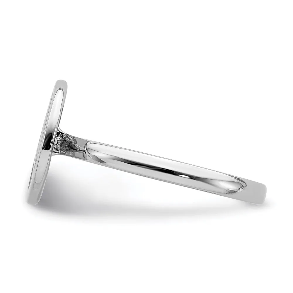 Stackable Expressions Jewelry SS Stackable Expressions Polished Black Enameled Peace Sign Ring | QSK126