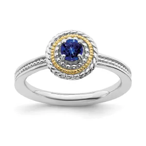 Stackable Expressions Jewelry Sterling Silver & 14k Stackable Expressions Created Sapphire Ring | QSK922