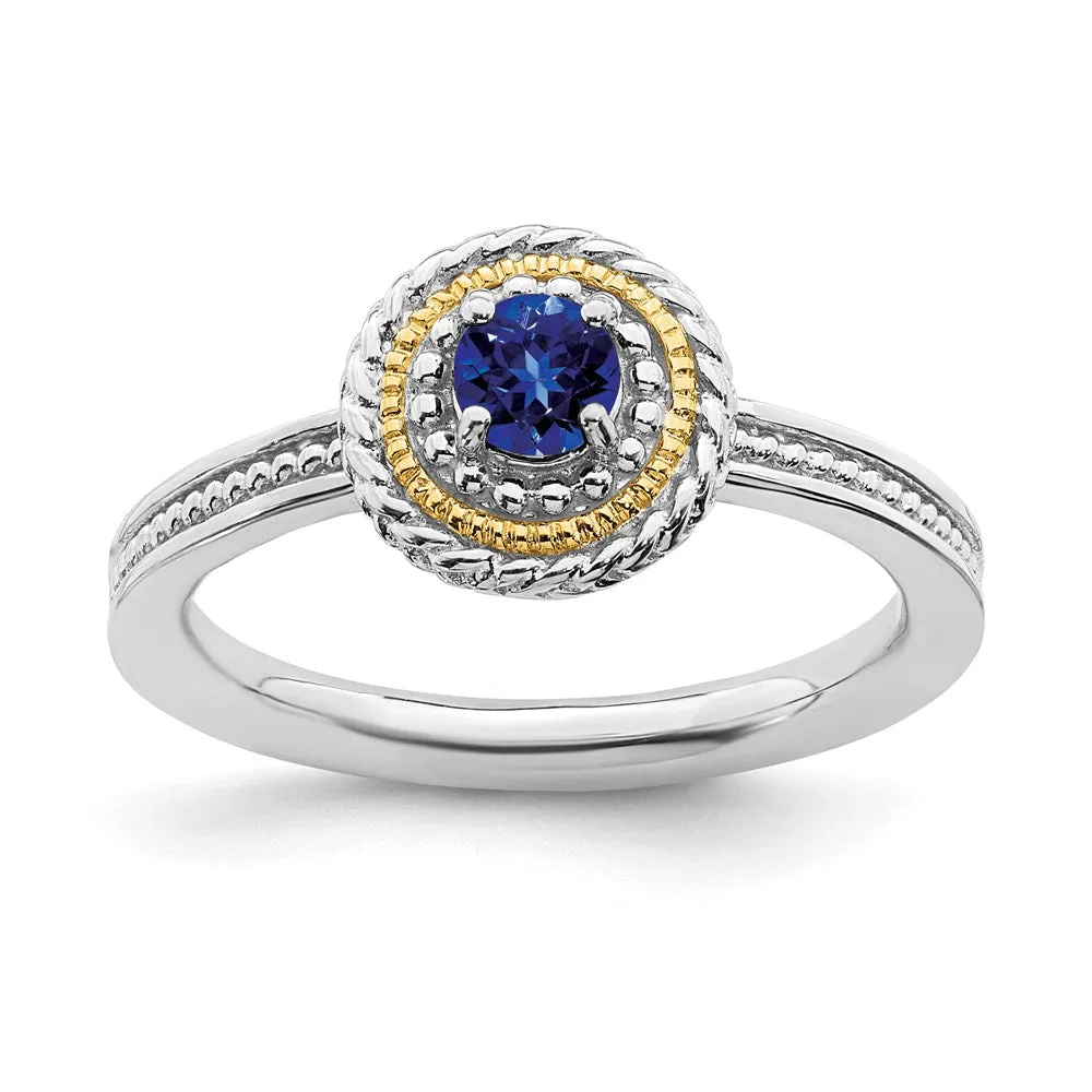 Stackable Expressions Jewelry Sterling Silver & 14k Stackable Expressions Created Sapphire Ring | QSK922