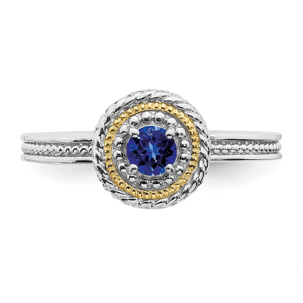 Stackable Expressions Jewelry Sterling Silver & 14k Stackable Expressions Created Sapphire Ring | QSK922