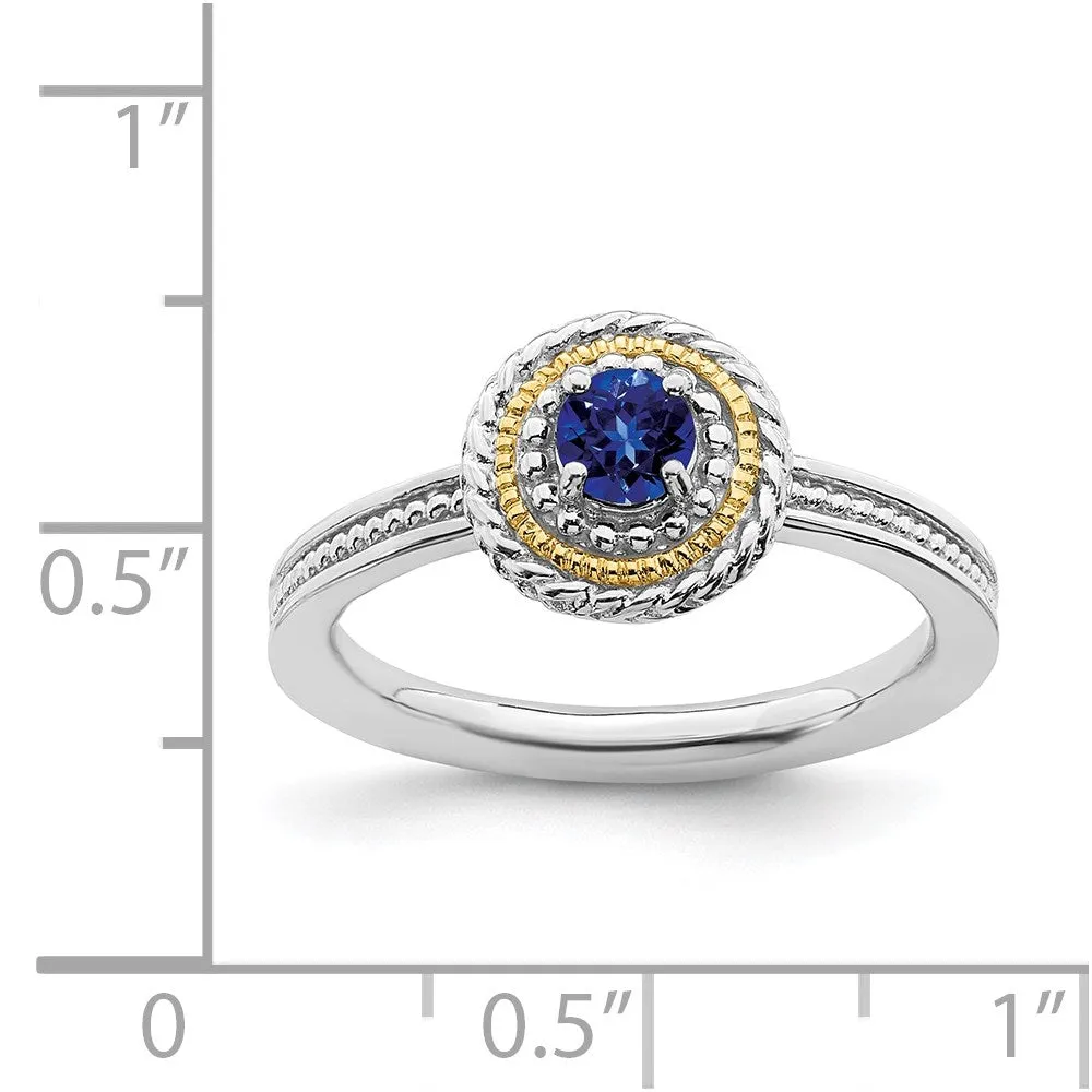 Stackable Expressions Jewelry Sterling Silver & 14k Stackable Expressions Created Sapphire Ring | QSK922