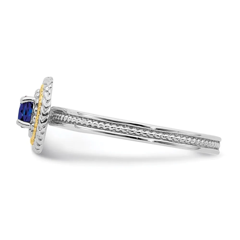 Stackable Expressions Jewelry Sterling Silver & 14k Stackable Expressions Created Sapphire Ring | QSK922