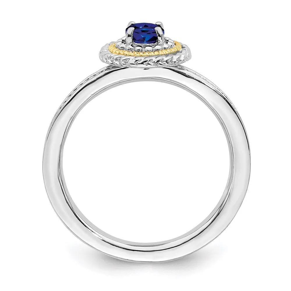 Stackable Expressions Jewelry Sterling Silver & 14k Stackable Expressions Created Sapphire Ring | QSK922