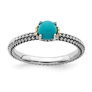 Stackable Expressions Jewelry Sterling Silver & 14k Stackable Expressions Turquoise Antiqued Ring | QSK855