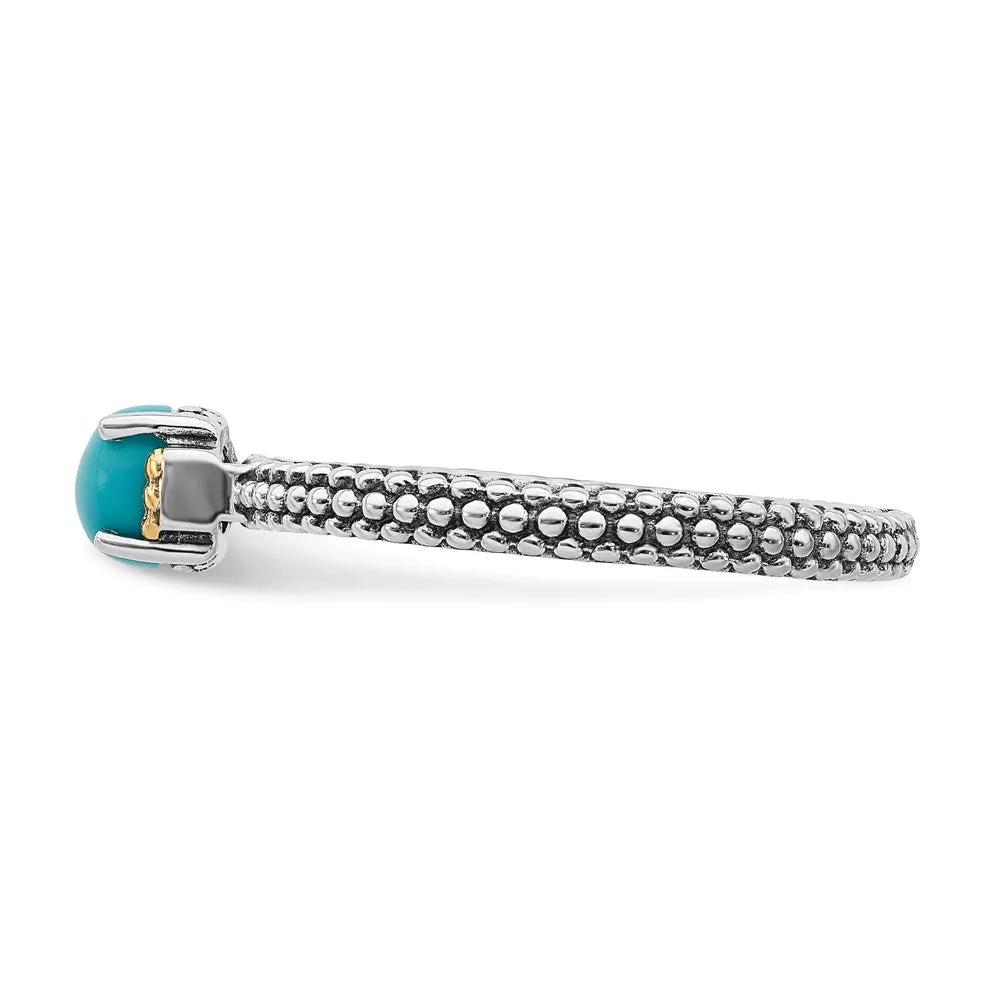 Stackable Expressions Jewelry Sterling Silver & 14k Stackable Expressions Turquoise Antiqued Ring | QSK855