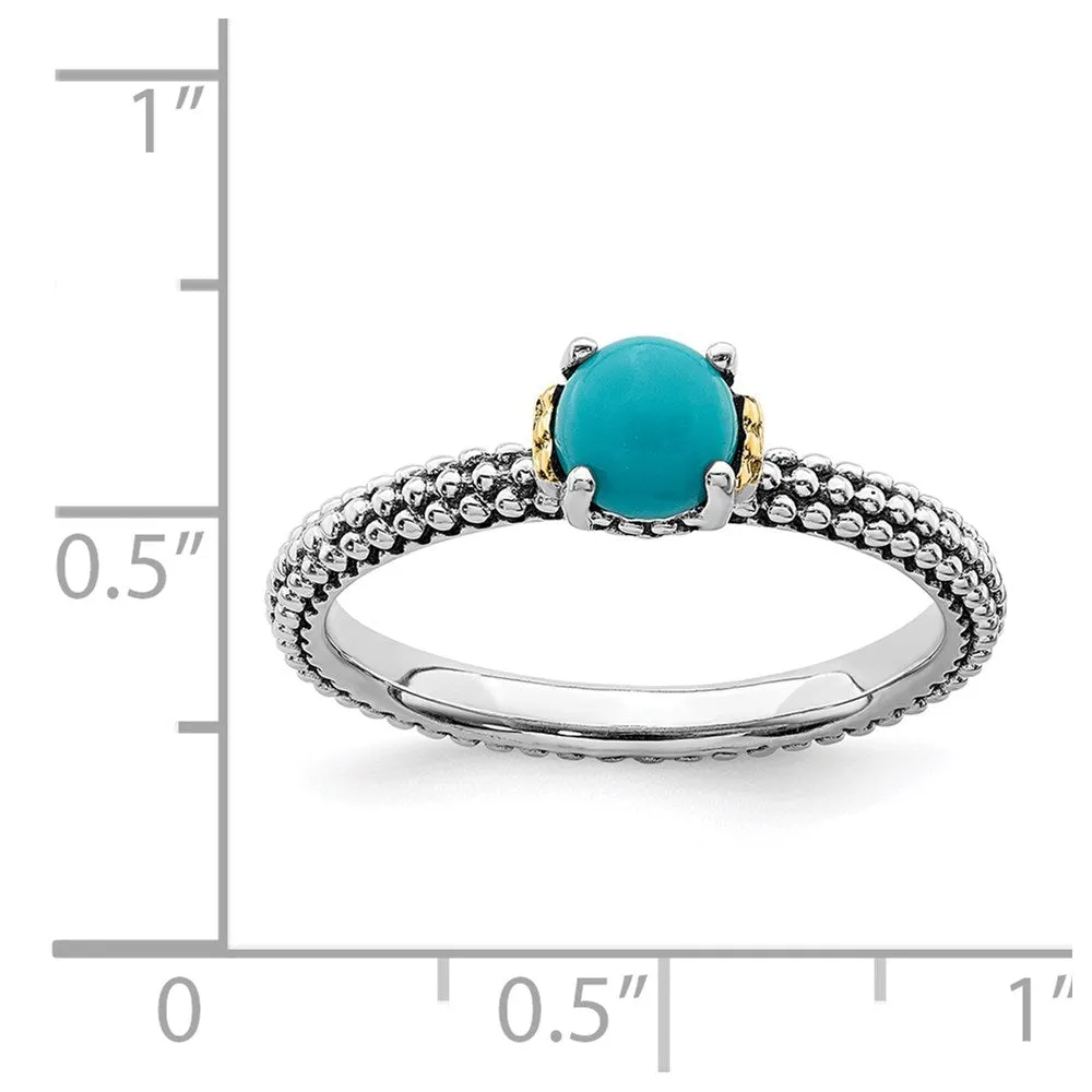 Stackable Expressions Jewelry Sterling Silver & 14k Stackable Expressions Turquoise Antiqued Ring | QSK855