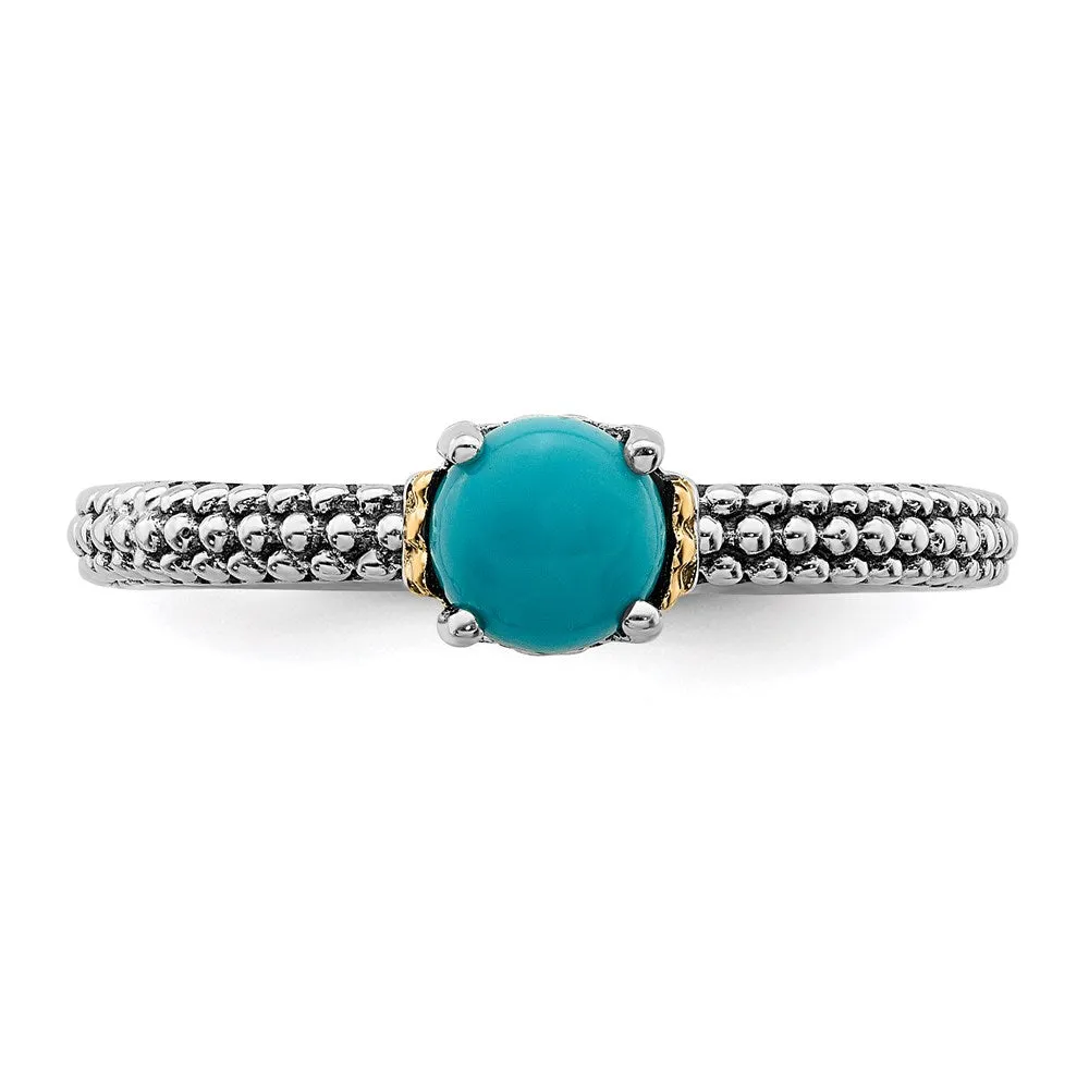 Stackable Expressions Jewelry Sterling Silver & 14k Stackable Expressions Turquoise Antiqued Ring | QSK855