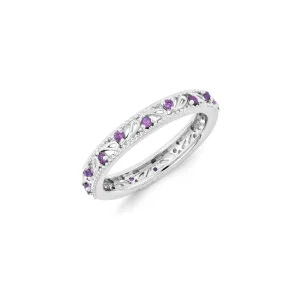Stackable Expressions Jewelry Sterling Silver Stackable Expressions Amethyst Ring | QSK1234