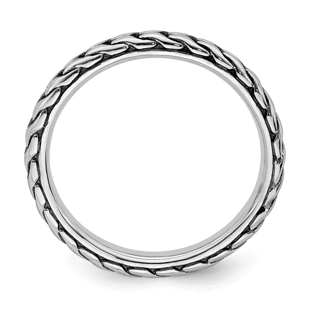 Stackable Expressions Jewelry Sterling Silver Stackable Expressions Antiqued Ring | QSK798