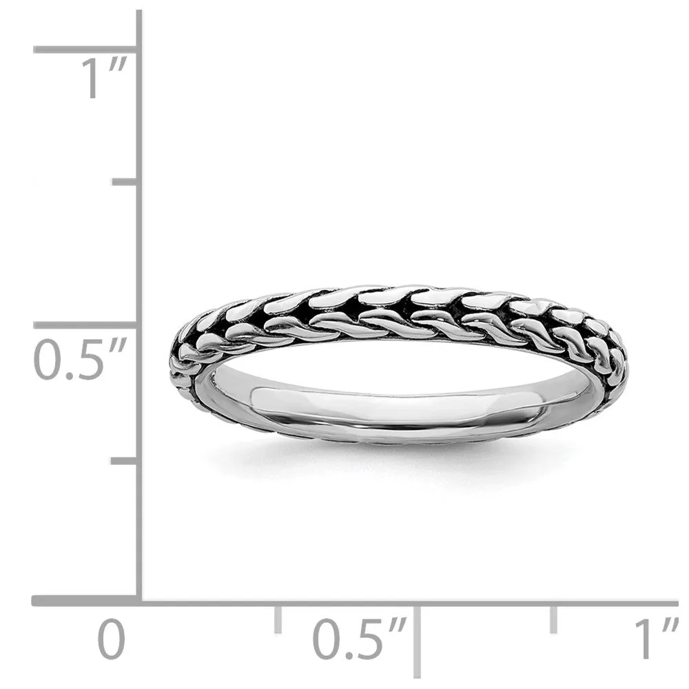 Stackable Expressions Jewelry Sterling Silver Stackable Expressions Antiqued Ring | QSK798