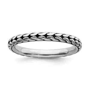 Stackable Expressions Jewelry Sterling Silver Stackable Expressions Antiqued Ring | QSK798