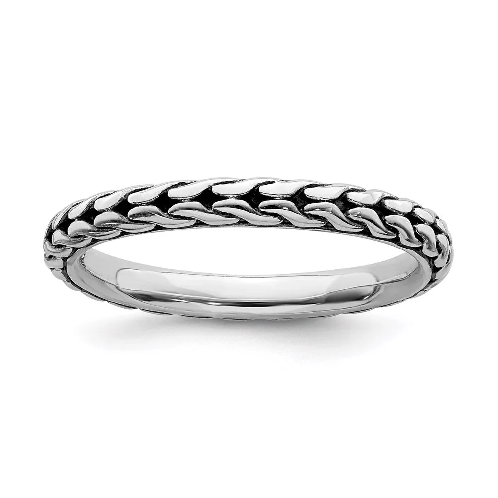 Stackable Expressions Jewelry Sterling Silver Stackable Expressions Antiqued Ring | QSK798