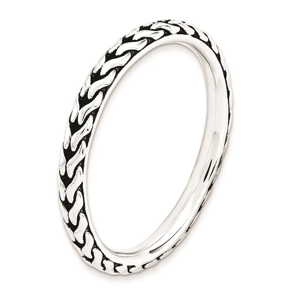 Stackable Expressions Jewelry Sterling Silver Stackable Expressions Antiqued Ring | QSK798