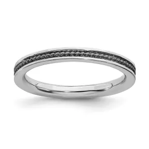 Stackable Expressions Jewelry Sterling Silver Stackable Expressions Black-plated Channeled Ring | QSK1620