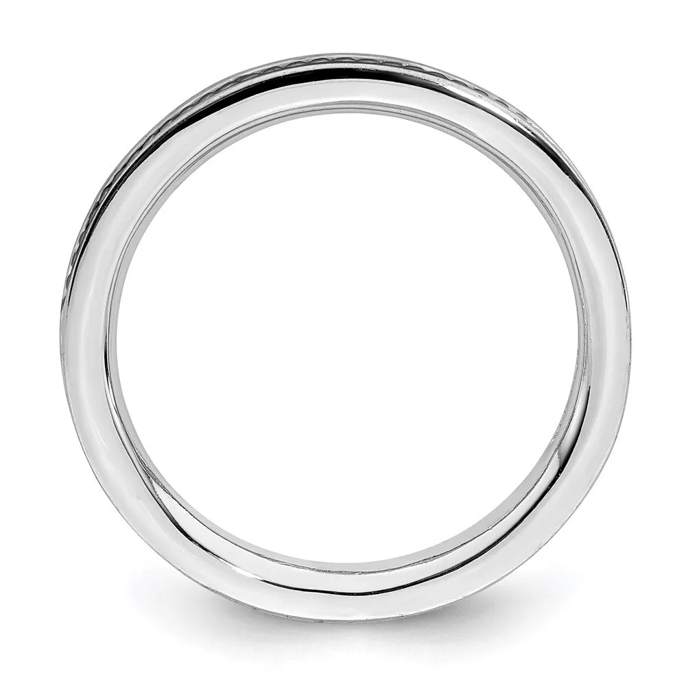 Stackable Expressions Jewelry Sterling Silver Stackable Expressions Black-plated Channeled Ring | QSK1620