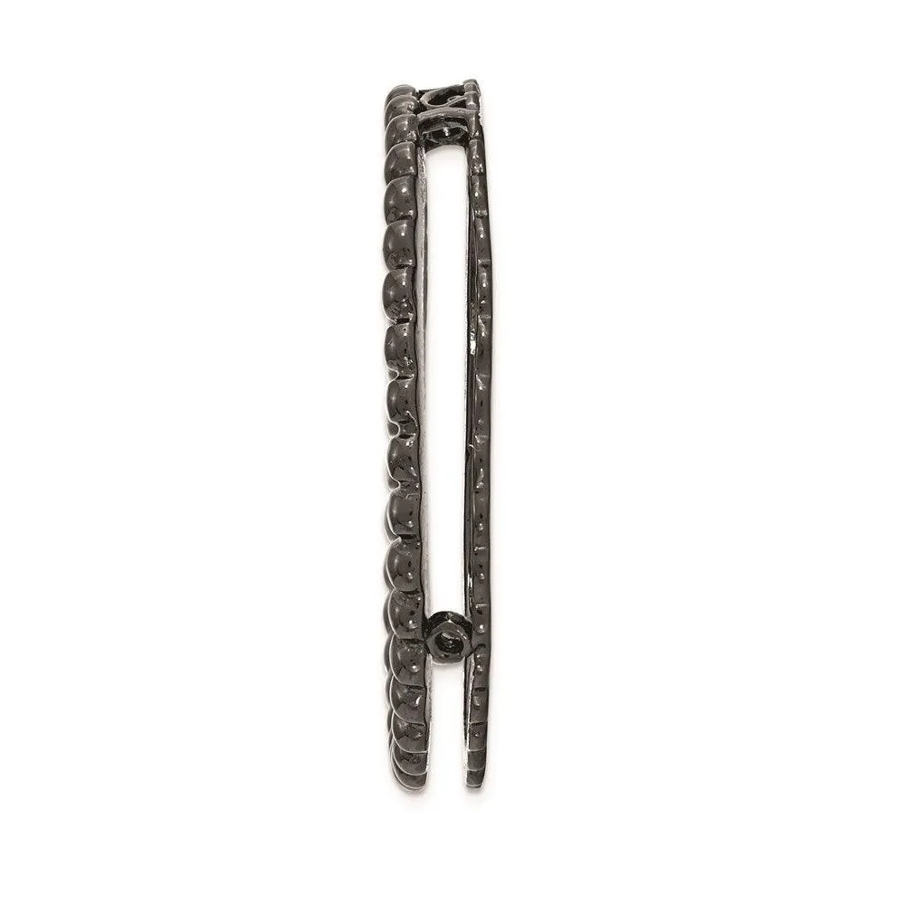 Stackable Expressions Jewelry Sterling Silver Stackable Expressions Black-plated Large Chain Slide