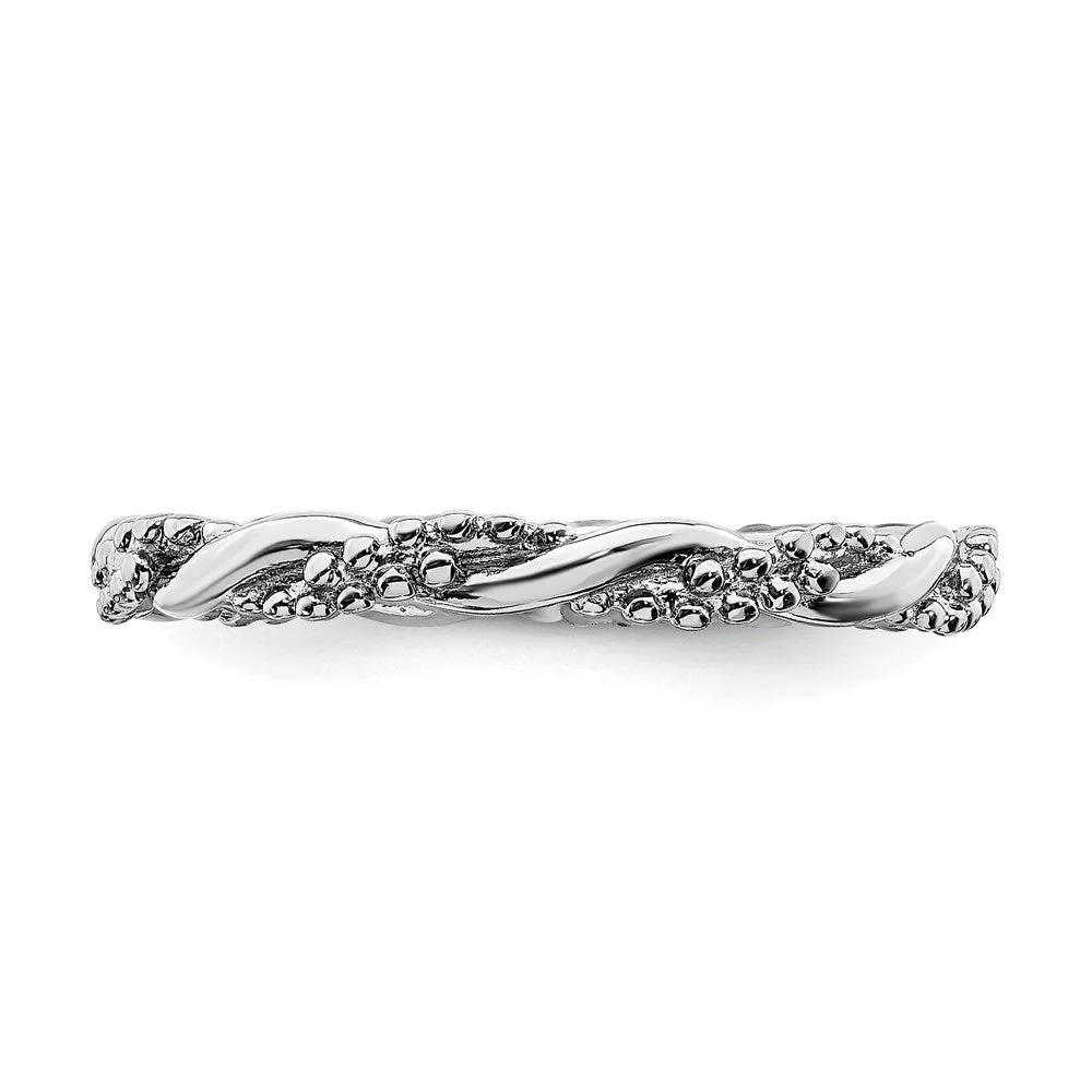 Stackable Expressions Jewelry Sterling Silver Stackable Expressions Black-plated Twist Ring | QSK2003