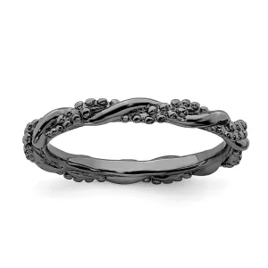 Stackable Expressions Jewelry Sterling Silver Stackable Expressions Black-plated Twist Ring | QSK2003