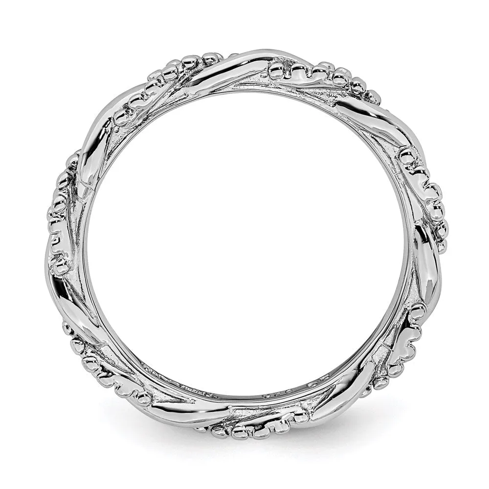 Stackable Expressions Jewelry Sterling Silver Stackable Expressions Black-plated Twist Ring | QSK2003
