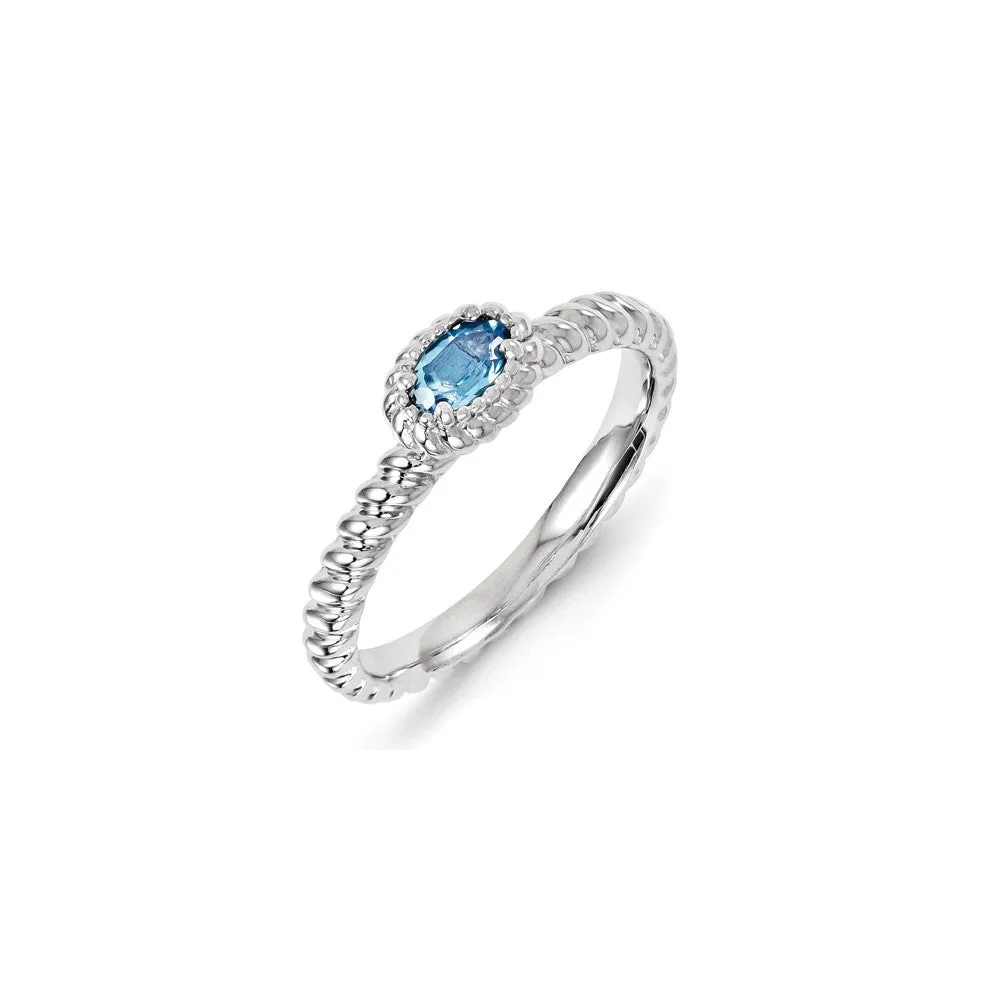 Stackable Expressions Jewelry Sterling Silver Stackable Expressions Blue Topaz Ring | QSK1123