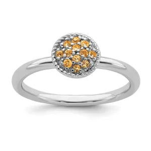 Stackable Expressions Jewelry Sterling Silver Stackable Expressions Citrine Rhodium Ring | QSK320