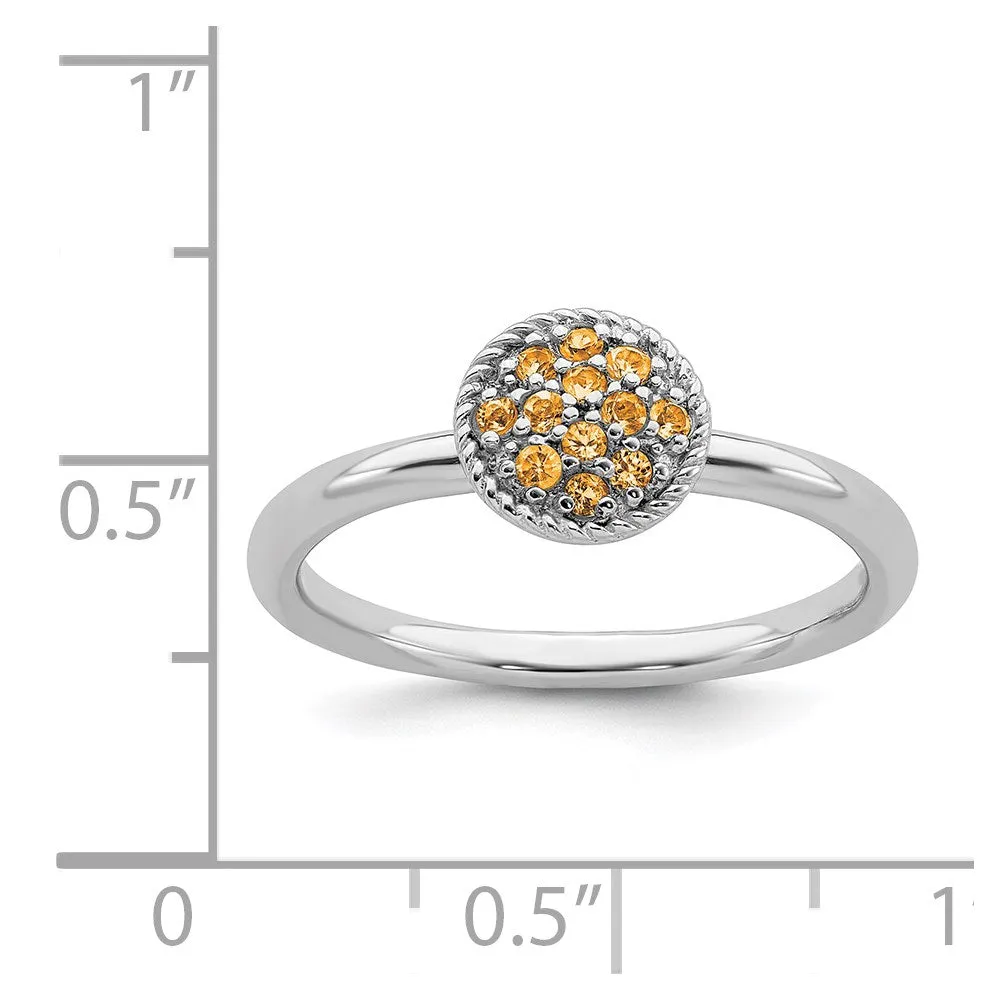 Stackable Expressions Jewelry Sterling Silver Stackable Expressions Citrine Rhodium Ring | QSK320