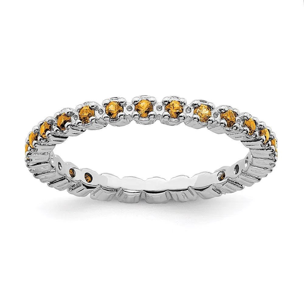 Stackable Expressions Jewelry Sterling Silver Stackable Expressions Citrine Ring | QSK360