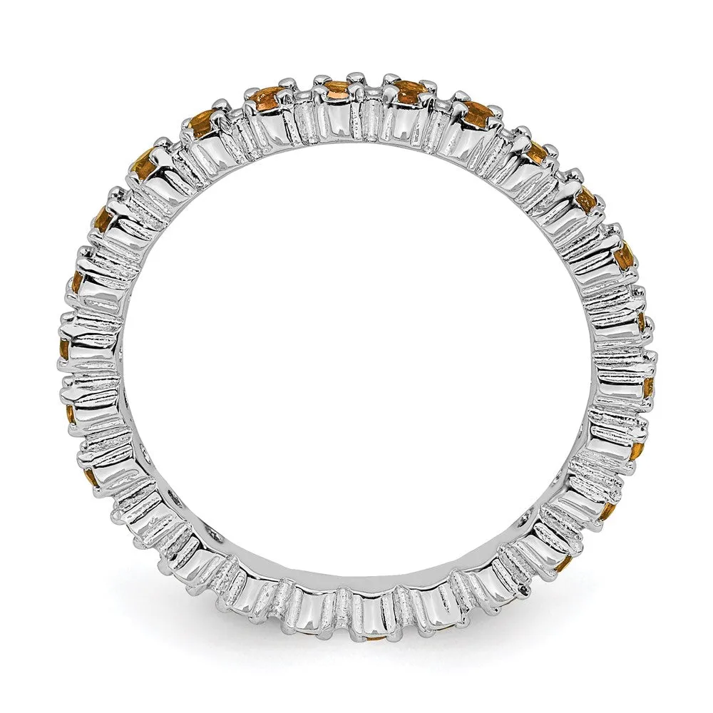 Stackable Expressions Jewelry Sterling Silver Stackable Expressions Citrine Ring | QSK360