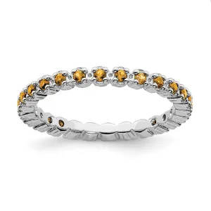 Stackable Expressions Jewelry Sterling Silver Stackable Expressions Citrine Ring | QSK360