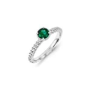 Stackable Expressions Jewelry Sterling Silver Stackable Expressions Created Emerald Ring | QSK1105