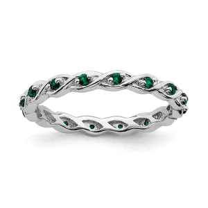 Stackable Expressions Jewelry Sterling Silver Stackable Expressions Created Emerald Ring | QSK1474
