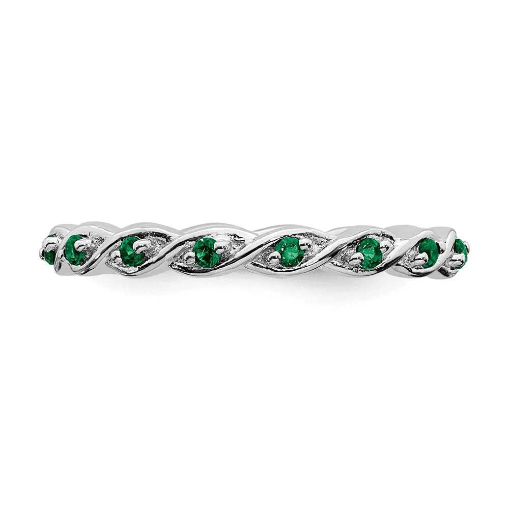 Stackable Expressions Jewelry Sterling Silver Stackable Expressions Created Emerald Ring | QSK1474