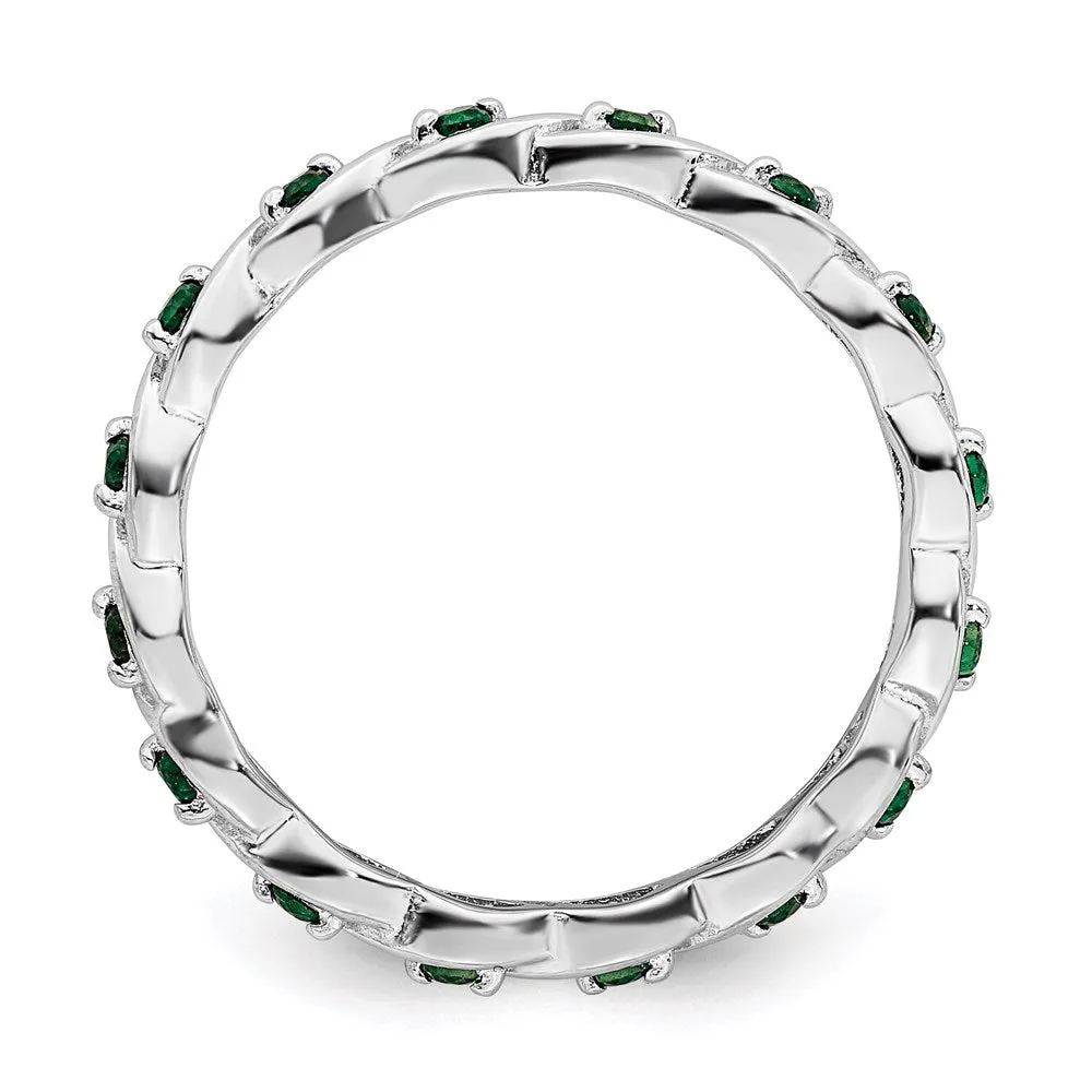 Stackable Expressions Jewelry Sterling Silver Stackable Expressions Created Emerald Ring | QSK1474