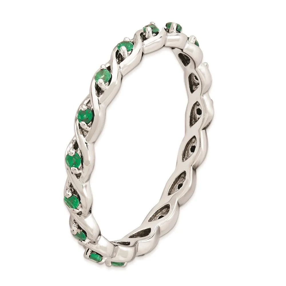 Stackable Expressions Jewelry Sterling Silver Stackable Expressions Created Emerald Ring | QSK1474