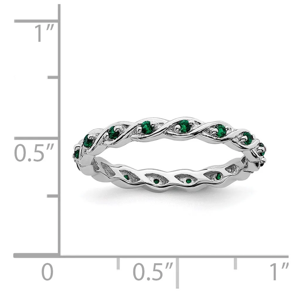 Stackable Expressions Jewelry Sterling Silver Stackable Expressions Created Emerald Ring | QSK1474