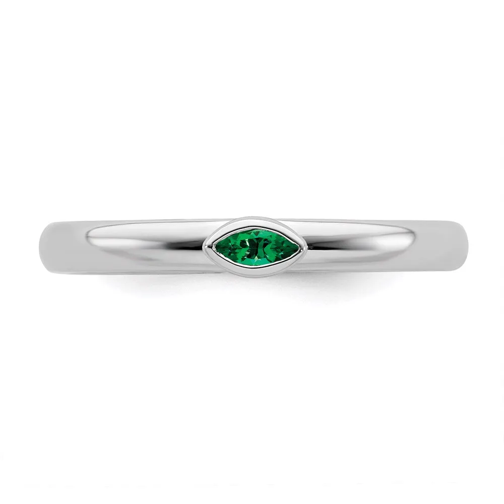 Stackable Expressions Jewelry Sterling Silver Stackable Expressions Created Emerald Ring | QSK2128