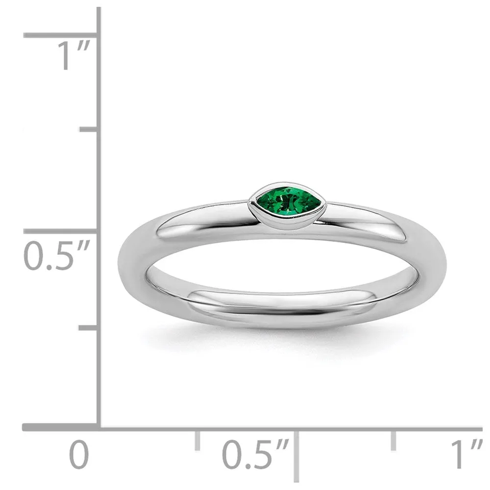 Stackable Expressions Jewelry Sterling Silver Stackable Expressions Created Emerald Ring | QSK2128