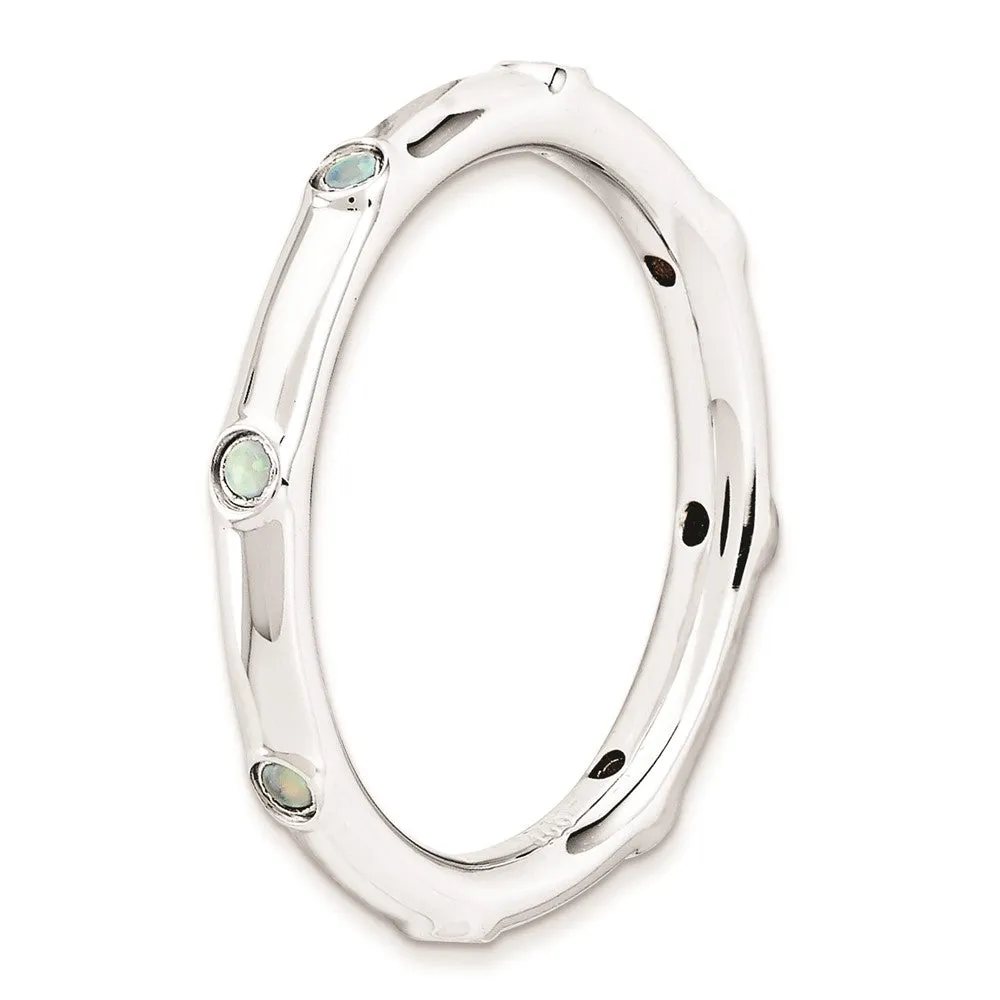 Stackable Expressions Jewelry Sterling Silver Stackable Expressions Created Opal Ring | QSK990