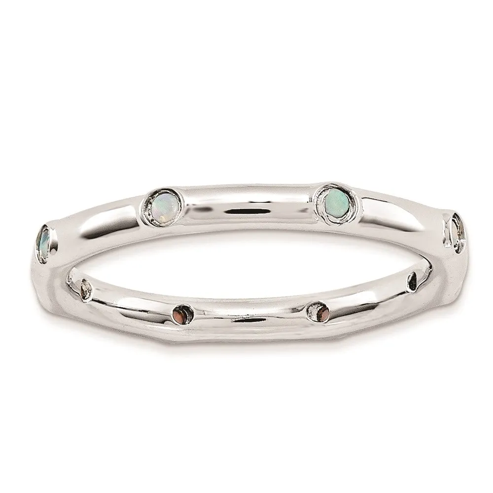 Stackable Expressions Jewelry Sterling Silver Stackable Expressions Created Opal Ring | QSK990