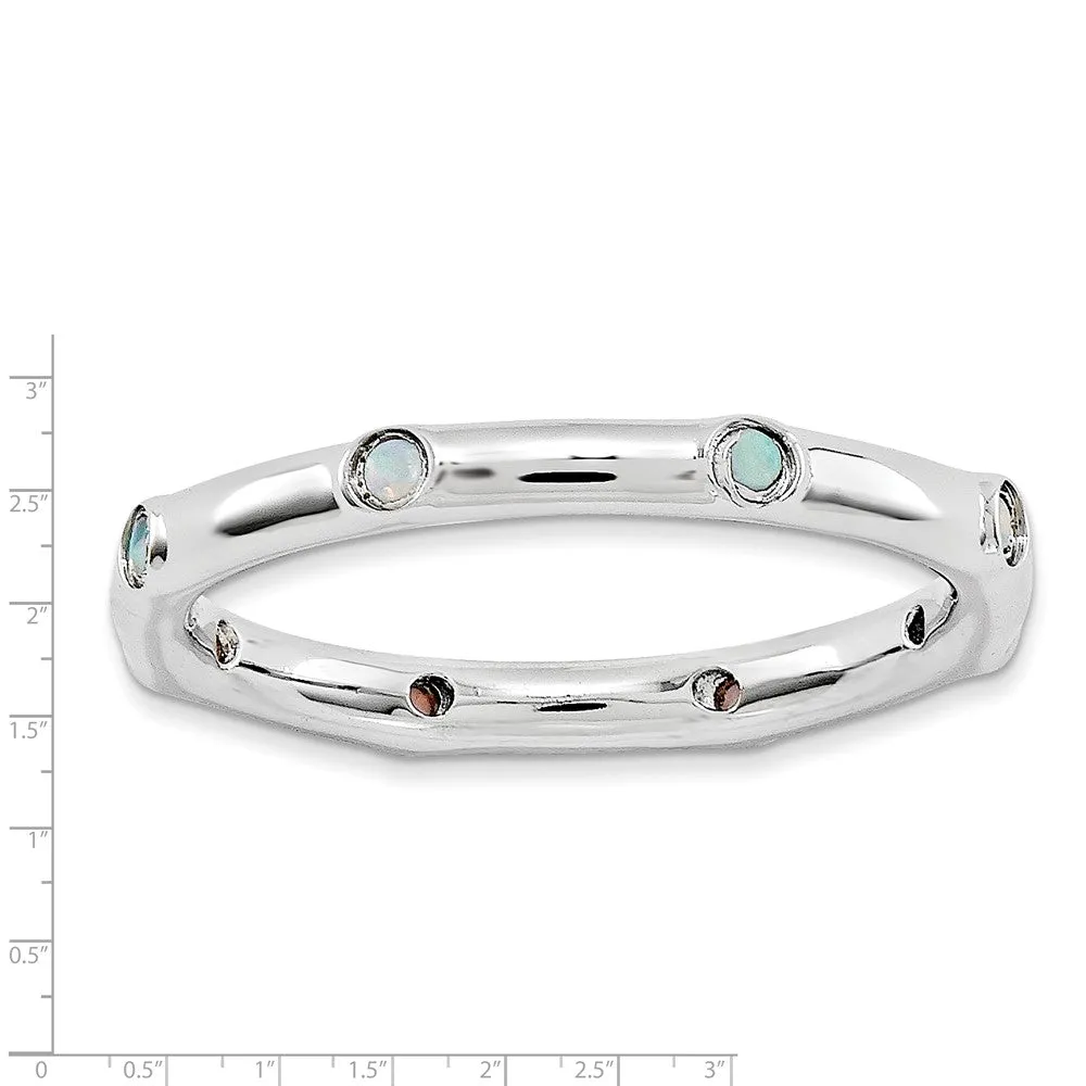 Stackable Expressions Jewelry Sterling Silver Stackable Expressions Created Opal Ring | QSK990